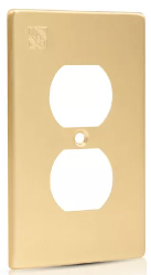 IUSA PLACA ALUMINIO 2 VENTANAS ORO P/DOBLE CONTACTO (318696)(E)