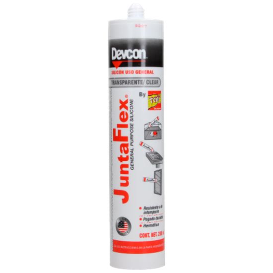 SILICÓN DEVCON JUNTA FLEX USO GENERAL TRANSPARENTE 280ML (C-QJT)