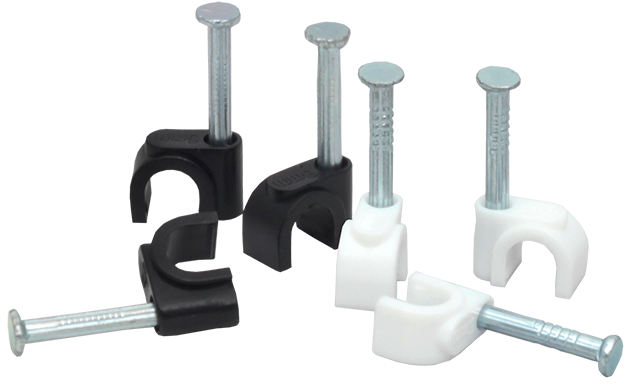 KLEIMAN GRAPA P/CABLE COAXIAL C/CLAVO BLANCA Y NEGRA C/100PZ (GRA-006)