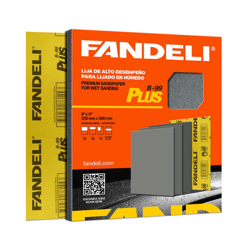 PAQUETE C/25 PIEZAS LIJA AGUA B-99 PLUS FANDELI GRANO 1000 (76141) 