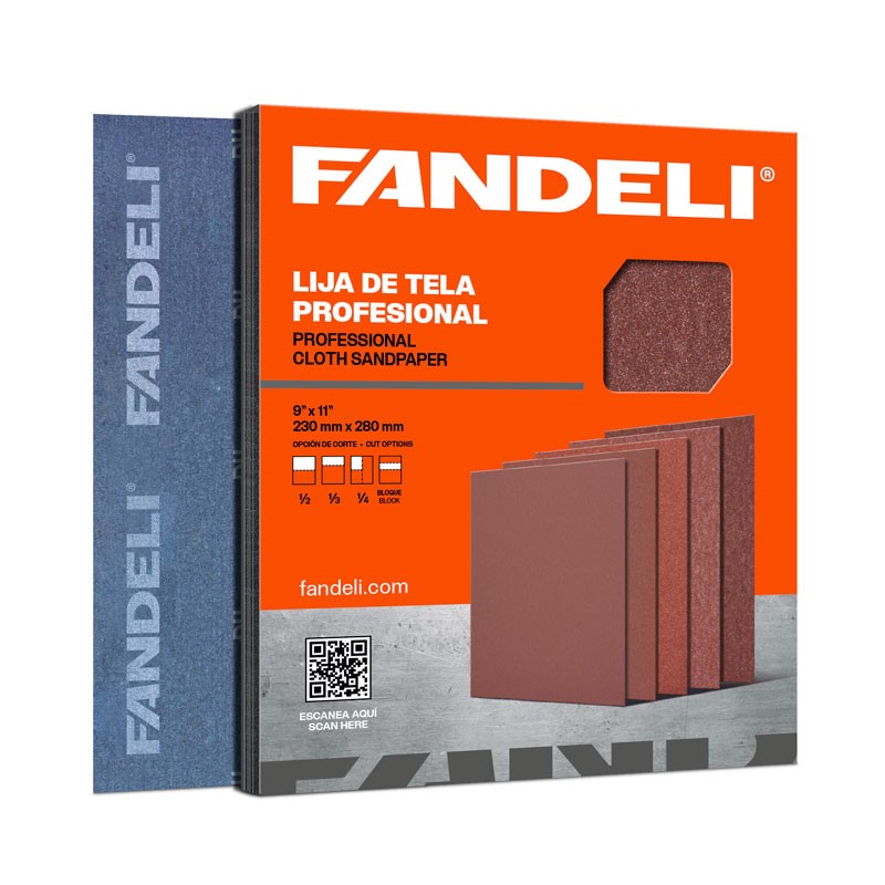 PAQUETE C/50 PIEZAS LIJA FANDELI OXALUM ROJA J-86 GRANO 120 (00075) 