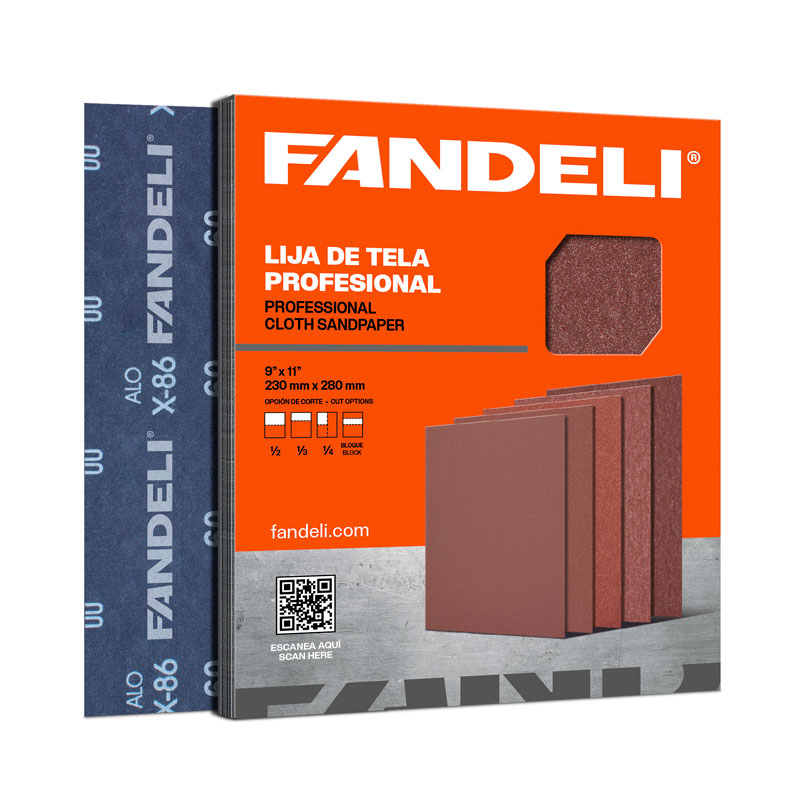 PAQUETE C/25 PIEZAS LIJA FANDELI OXALUM ROJA X-86 GRANO 50 (00091) 