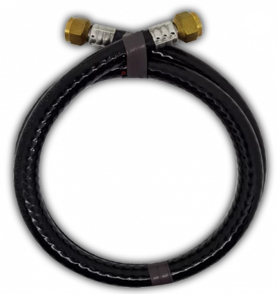 MANGUERA PVC FRASA MULTIUSOS AEROGAS NEGRA 60CM CONEXIÓN 3/8 LATÓN (MG60)