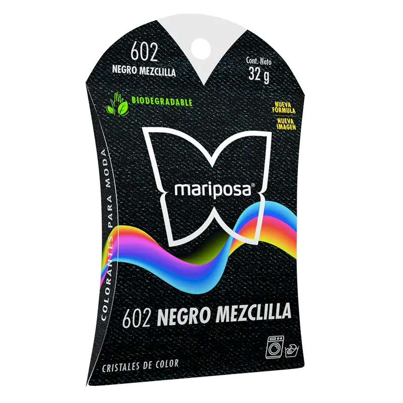 MARIPOSA CRISTALES 602 NEGRO MEZCLILLA 32GR (H)