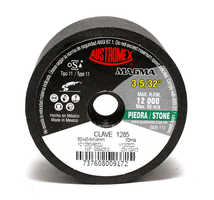 MINICOPA ABRASIVA AUSTROMEX P/PIEDRA 80MM P/BOSCH GRANO 120 (1285)(H)