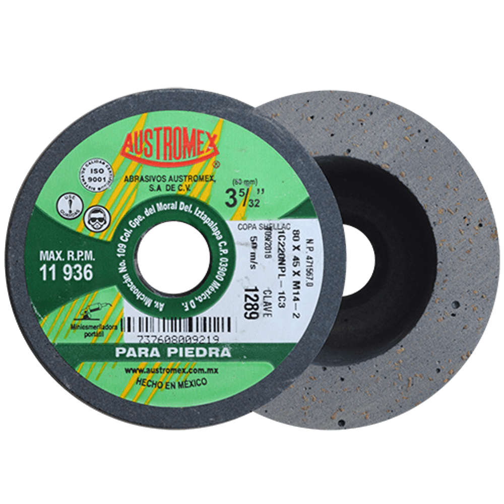 MINICOPA ABRASIVA SHELLAC P/PULIDO AUSTROMEX 80MM P/BOSCH (1289)(H)