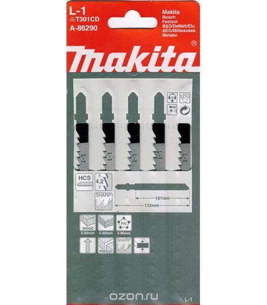 SEGUETA P/CALADORA MAKITA P/MADERA CORTE RECTO (L1) T301CD C/5PZ (A-86290) (H)