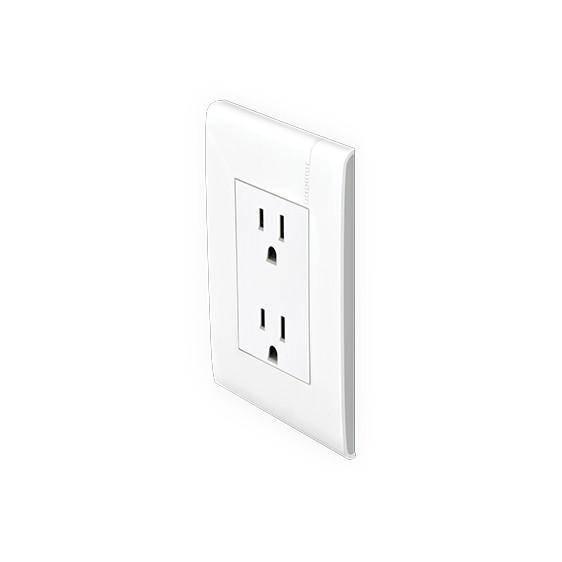 MPRO BTICINO TOMACORRIENTE DUPLEX 2P + T C/PLACA LUNA (E6028NLNPTL)