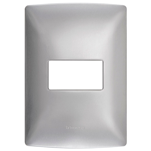 BTICINO MX PLACA ALUMINIO 1 VENTANA CHASIS PLATA TAXCO (QZ4803M1AAN) (E)