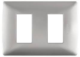 BTICINO MX PLACA ALUMINIO 2 VENTANAS CHASIS PLATA TAXCO (QZ4803M2AAN) (E)