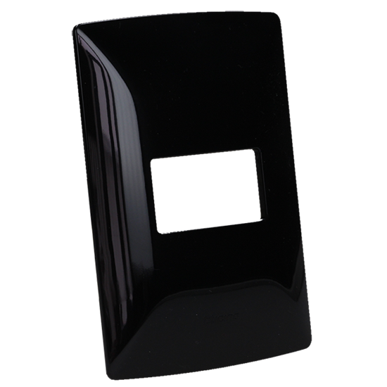 BTICINO MX PLACA RESINA 1 VENTANA CHASIS NEGRO OBSIDIANA (QZ4803M1NB) (E)
