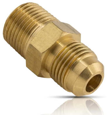 IUSA NIPLE TERMINAL 1/2"FLARE x 3/8"NPT LATÓN P/GAS (311994)(H)