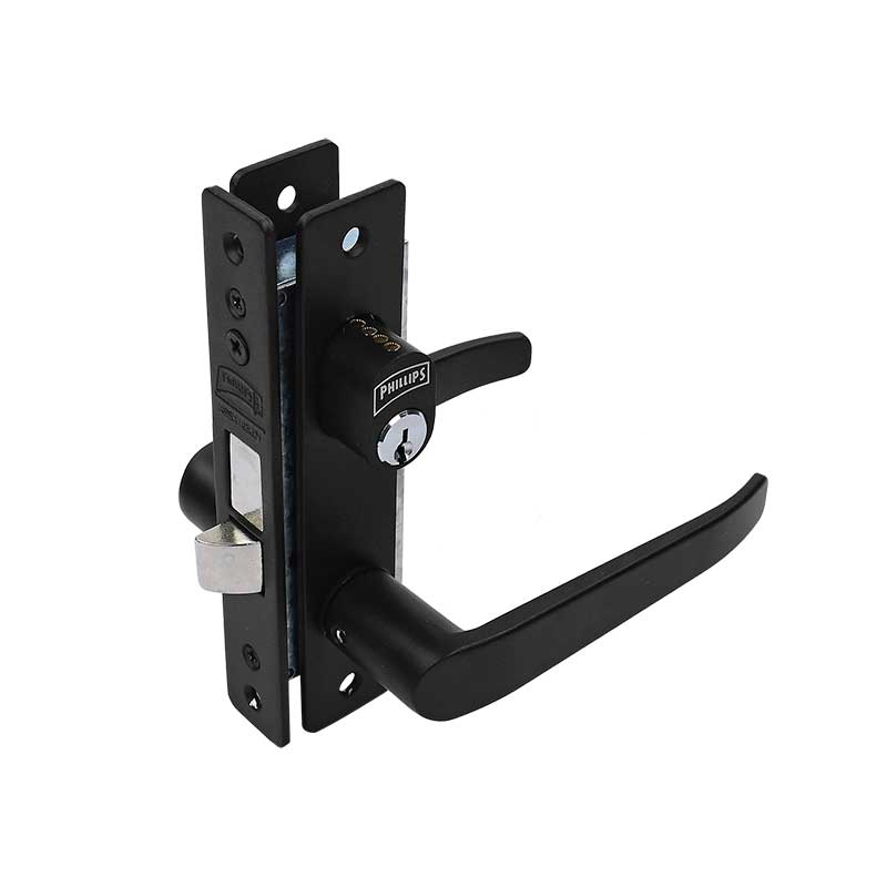 CERRADURA PHILLIPS 510T DOBLE CILINDRO NEGRA P/ALUMINIO (MX6930)(H)