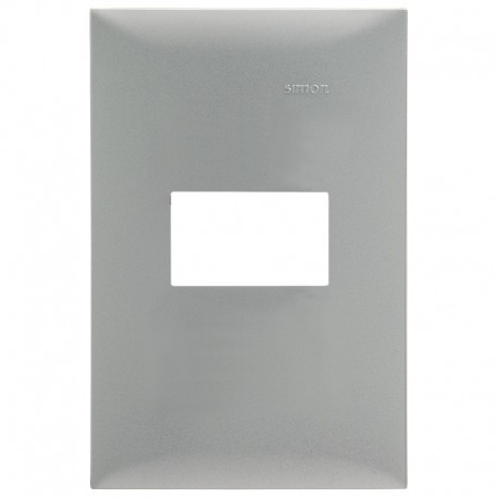 PLACA SIMON 1 VENTANA S/CHASIS ALUMINIO MATE (25611-63)(E)