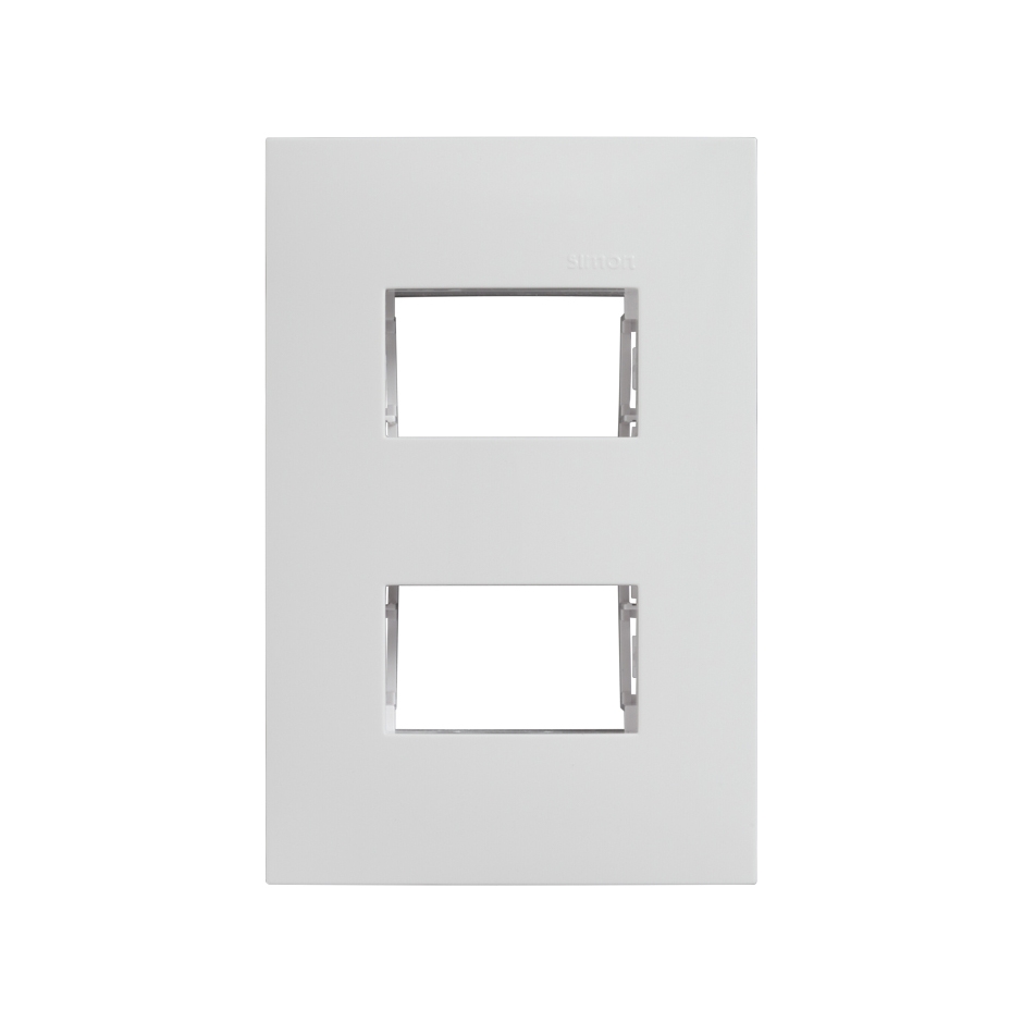 PLACA SIMON 2 VENTANAS C/CHASIS BLANCA (25612-30)(E)