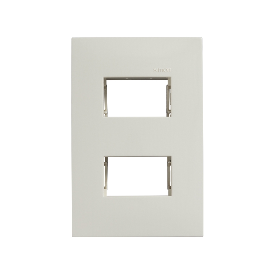 PLACA SIMON 2 VENTANAS C/CHASIS MARFIL (25612-31)(E)