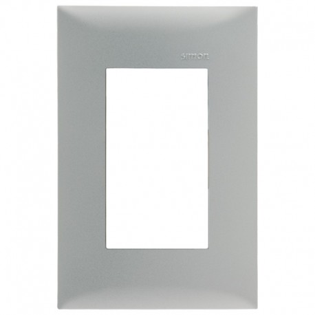 PLACA SIMON 3 VENTANAS S/CHASIS ALUMINIO MATE (25613-63)(E)