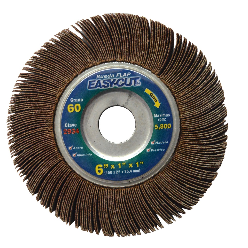 RUEDA FLAP AUSTROMEX C/CENTRO METÁLICO 6" GRANO 60 (2934) (H)