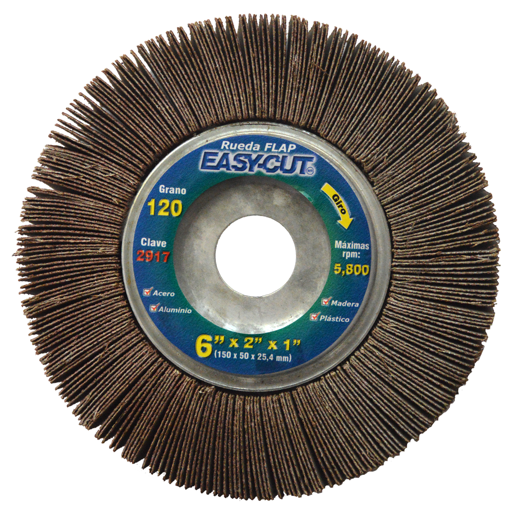 RUEDA FLAP AUSTROMEX C/CENTRO METÁLICO 6" GRANO 120 (2917)(H)