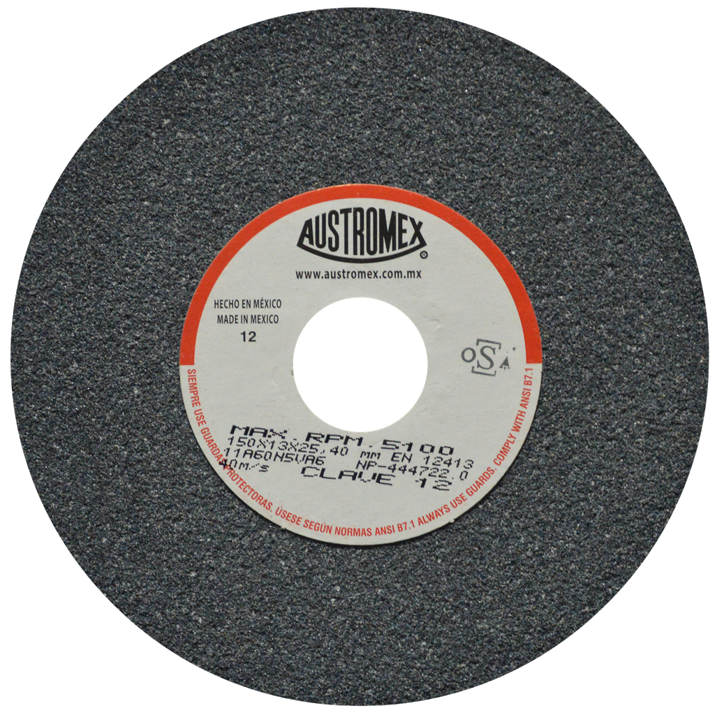 RUEDA ABRASIVA AUSTROMEX USO GENERAL 6" GRANO 60 (12) (H)