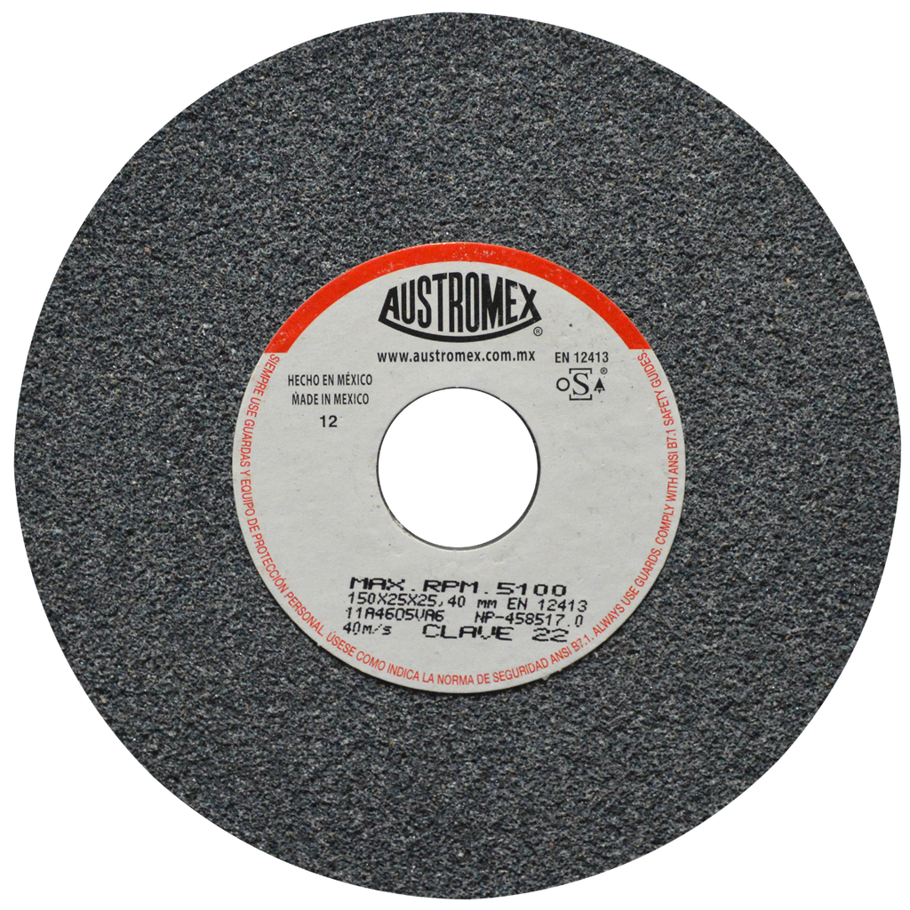 RUEDA ABRASIVA AUSTROMEX USO GENERAL 6" GRANO 46 (22) (H)