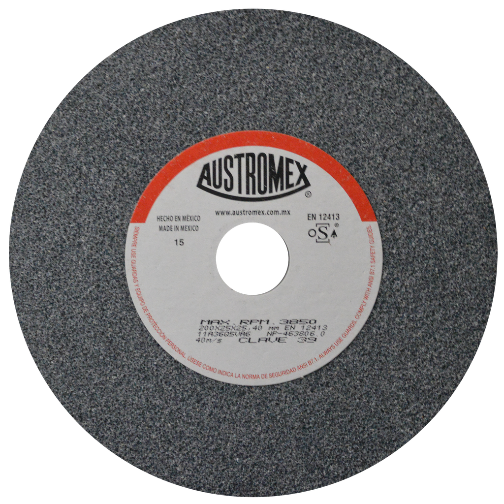 RUEDA ABRASIVA AUSTROMEX USO GENERAL 8" GRANO 36 (39) (H)