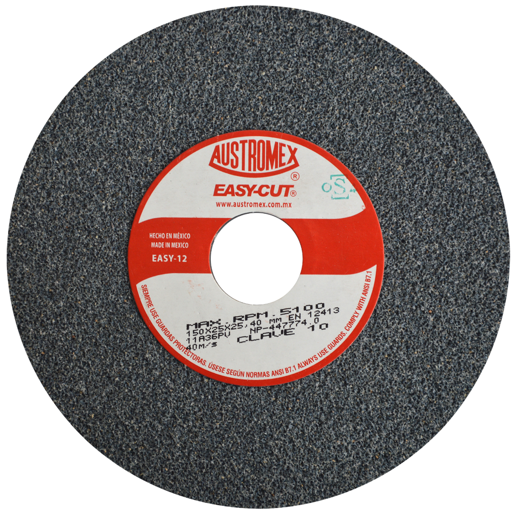 RUEDA ABRASIVA AUSTROMEX USO GENERAL 6" GRANO 36(10) (H)
