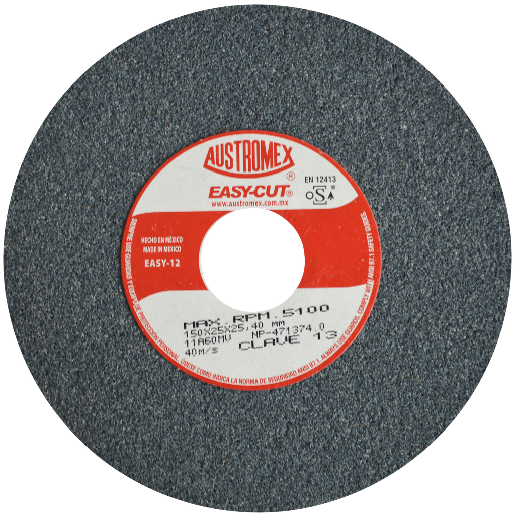 RUEDA ABRASIVA AUSTROMEX USO GENERAL 6" GRANO 60 (13) (H)