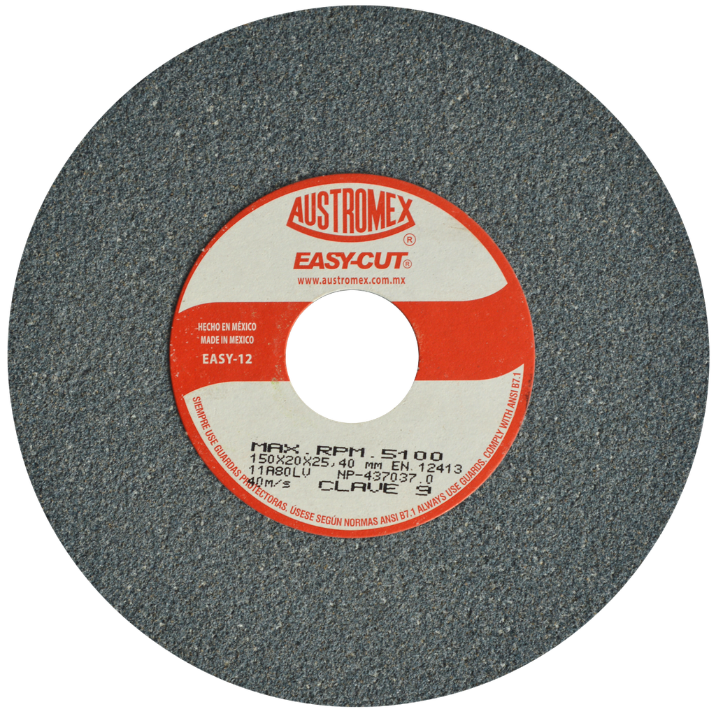 RUEDA ABRASIVA AUSTROMEX USO GENERAL 6" GRANO 80 (9) (H)