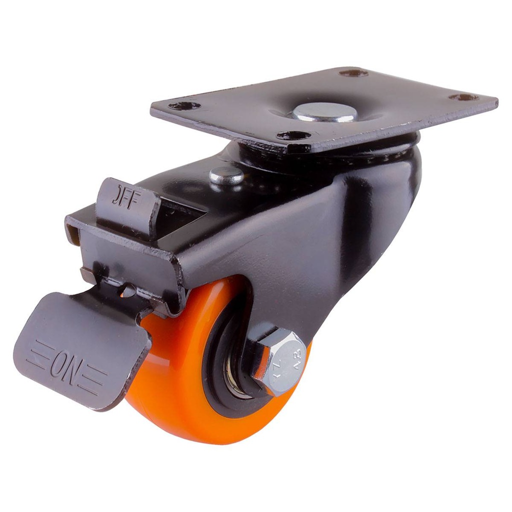 RODAJA WESTON NARANJA PU GIRATORIA C/FRENO 2-1/2" (Y-1058-65)