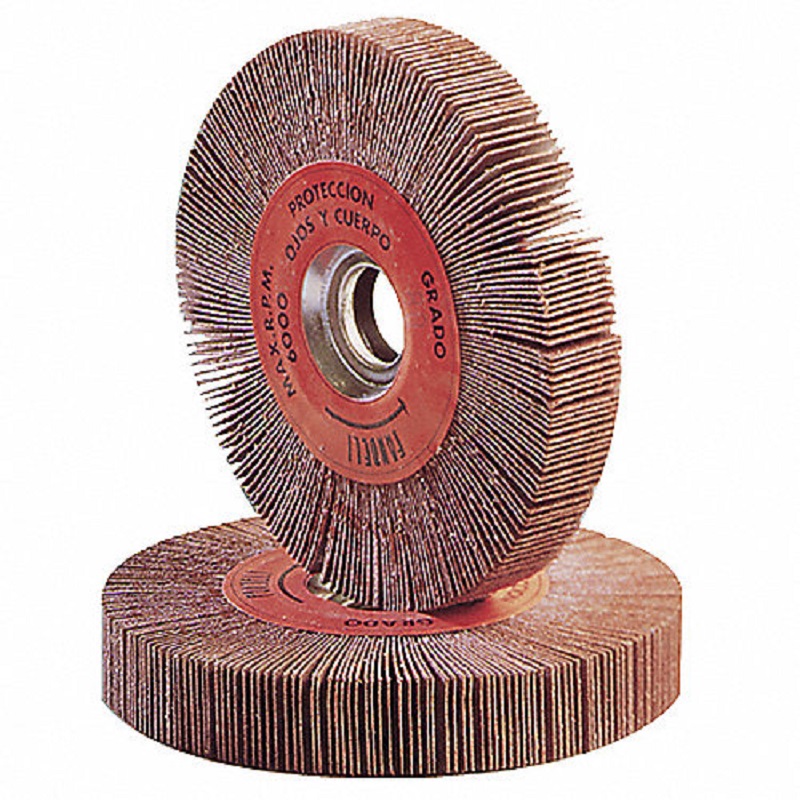 RUEDA FLAP FANDELI 6" x 1" x 1" C/BRIDA METÁLICA R-88 GRANO 120 (01470)(H)