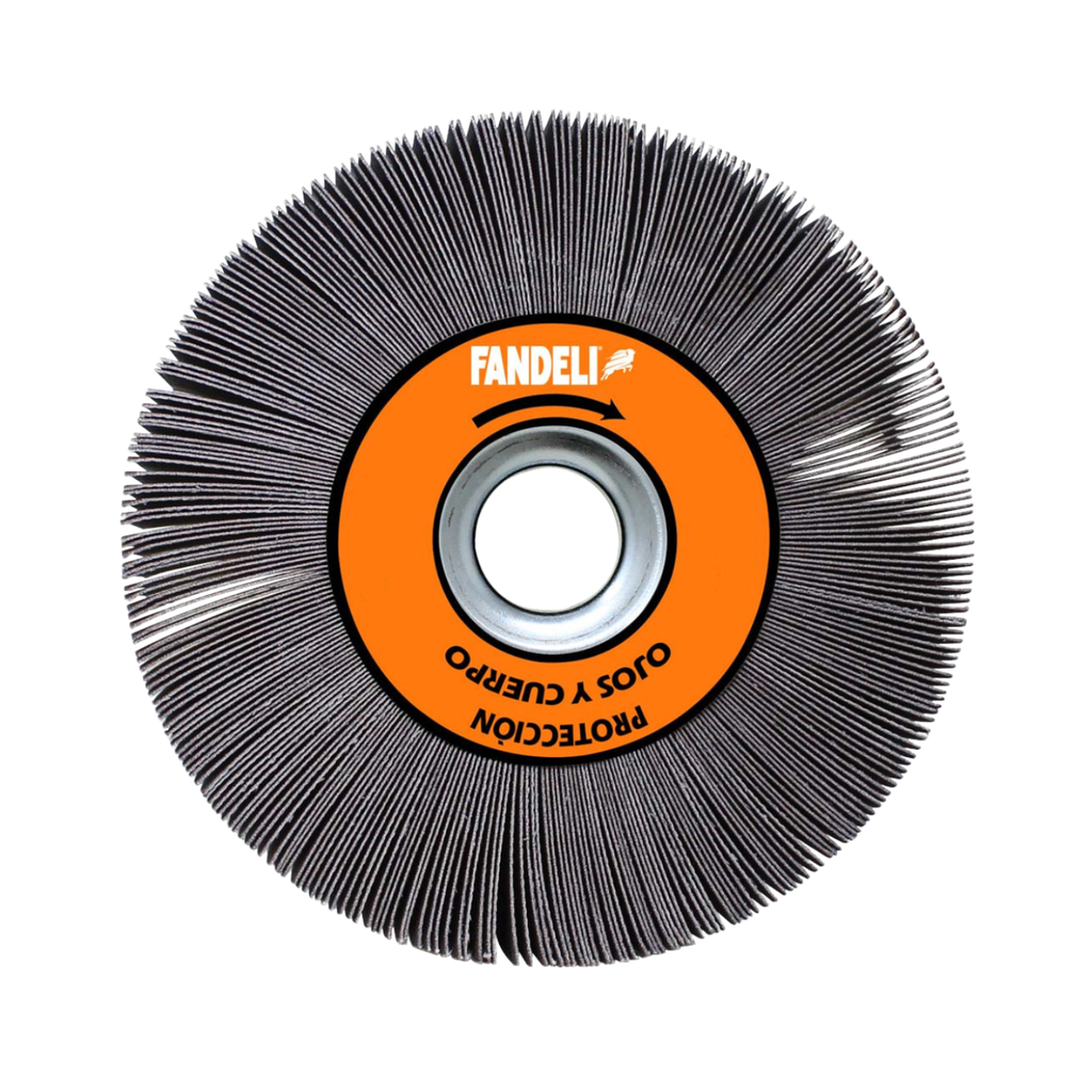 RUEDA FLAP LP FANDELI 6" x 2" x 1" C/BRIDA METÁLICA X-88 GRANO 60 (09046)(H)