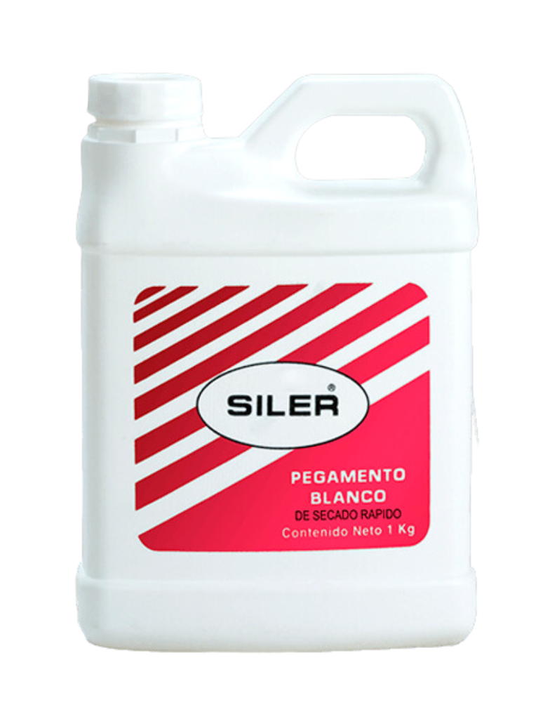SILER ADHESIVO BLANCO ARTESANAL ETIQUETA ROSA 1KG
