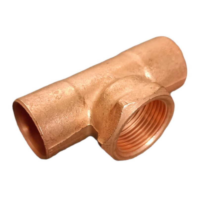 IUSA TEE ROSCA INTERIOR AL CENTRO COBRE 1/2" (600666)(H)