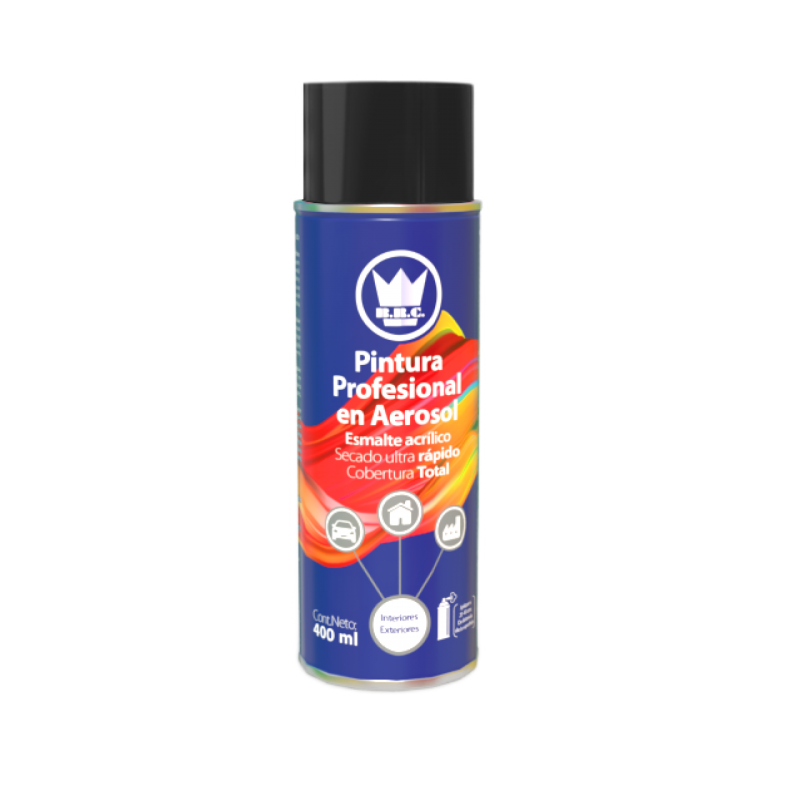 AEROSOL ACRÍLICO NEGRO BRILLANTE 400ML (CPA02)