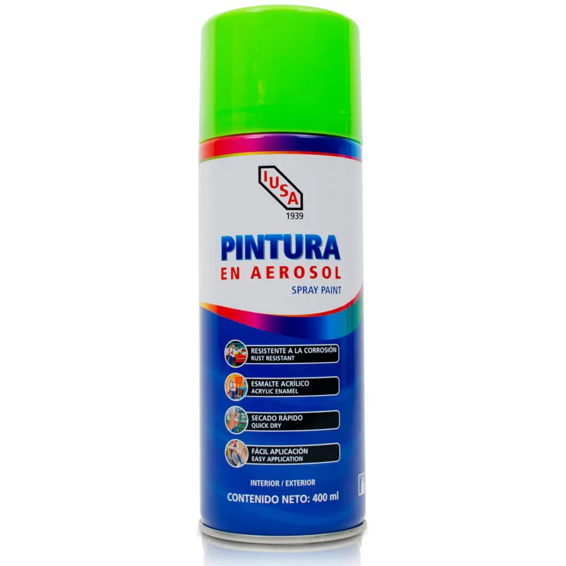 IUSA PINTURA EN AEROSOL VERDE FLOURESCENTE 400ML (618835)(E)