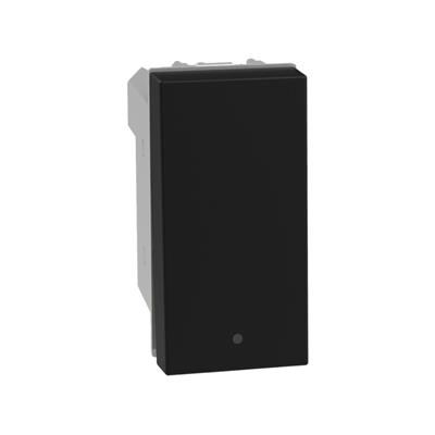 QUINZIÑO GO INTERRUPTOR SENCILLO 1 MÓDULO NEGRO MATE (JB4001Q)(E)