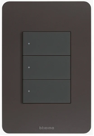 QUINZIÑO GO PLACA RESINA CAFÉ 3 MÓDULOS C/CHASIS (JA4803TCQ)(E)