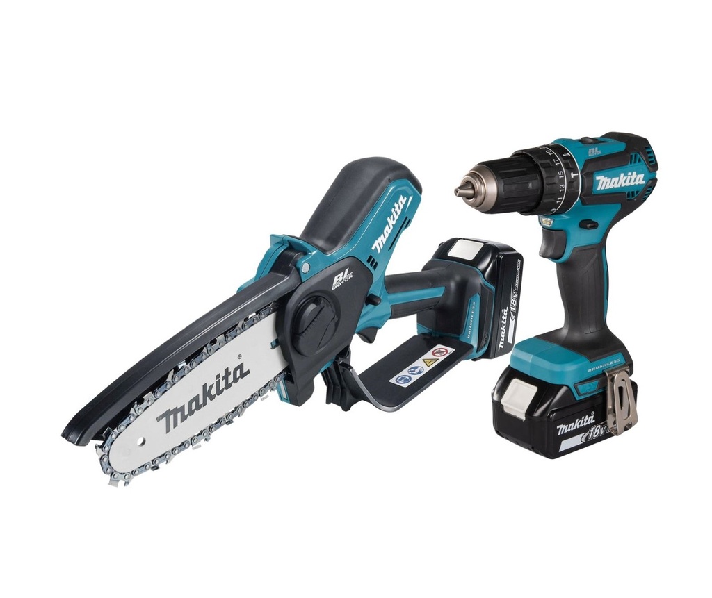 COMBO MAKITA MINISIERRA 6" DUC150SF + ROTOMARTILLO 18V DHP485Z