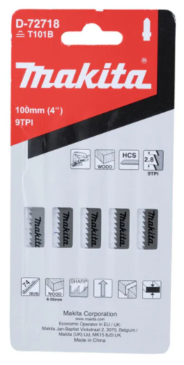 SEGUETA P/CALADORA MAKITA P/MADERA CORTE FINO (L2) T344D C/5PZ (A-86309)