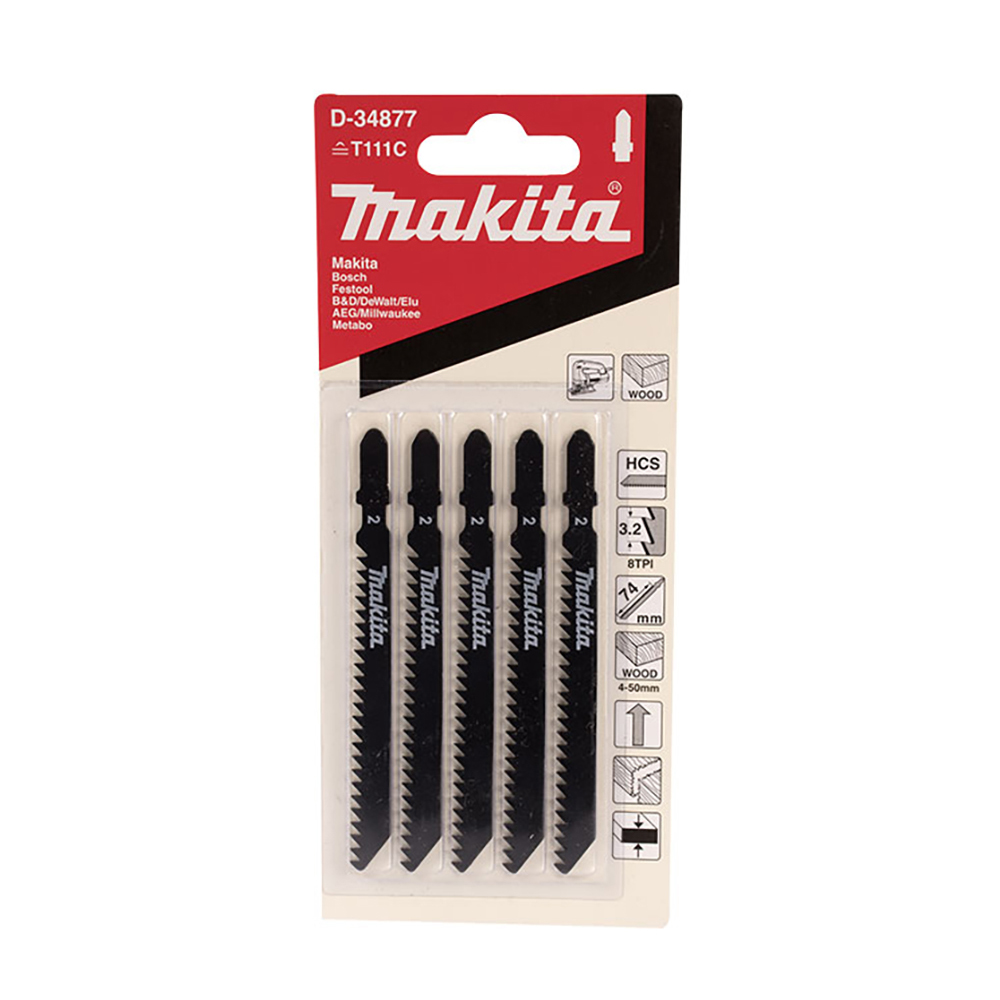 SEGUETA P/CALADORA MAKITA P/MADERA CORTE RECTO (B13) T111C C/5PZ (D-34877)