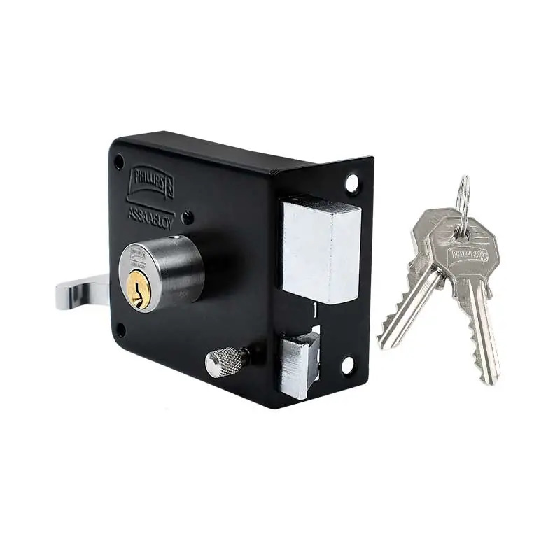 CERRADURA PHILLIPS 175N INSTAFÁCIL DERECHA NEGRA SOBREPONER (MX6949)