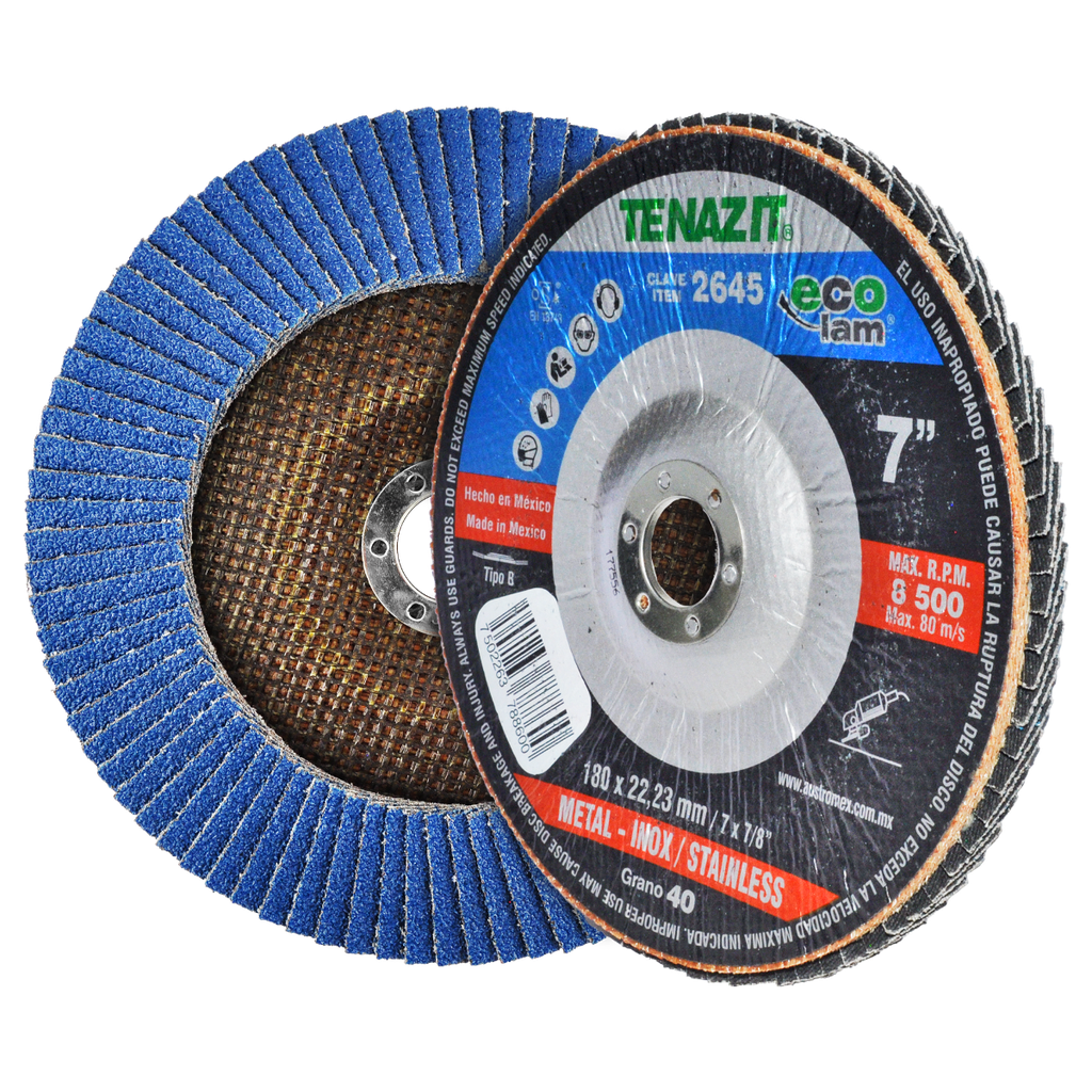 DISCO AUSTROMEX LAMINADO 7" X 7/8" GRANO 40 P/DESBASTE (2645)(H)