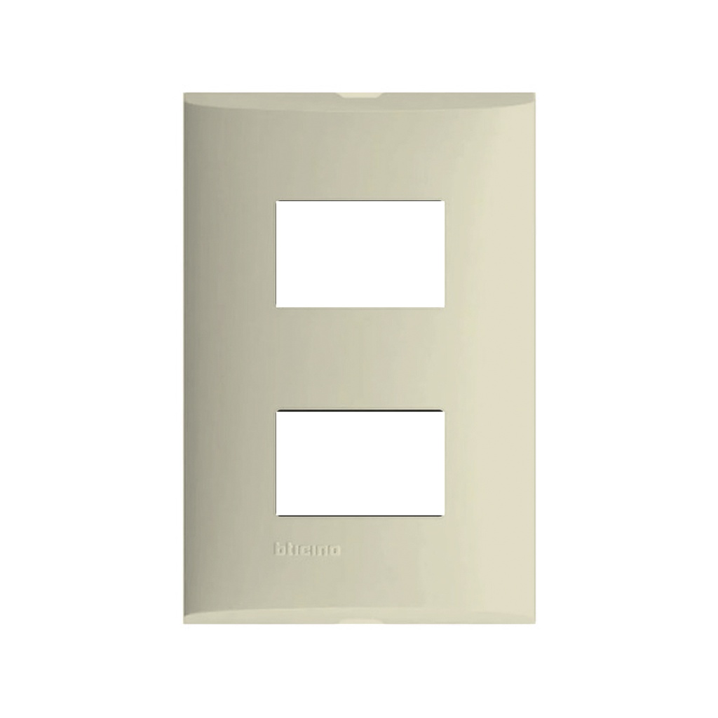 BTICINO PLACA FORZA 2 MÓDULOS MARFIL C/CHASIS DE RESINA (FZA92M) (E)