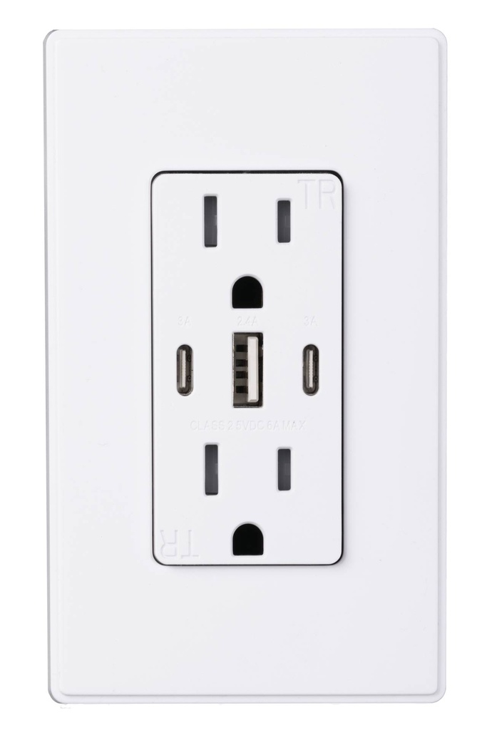 PLACA SIMON C/CONTACTO DÚPLEX C/USB C+A+C BLANCO (2500455-060)(E)