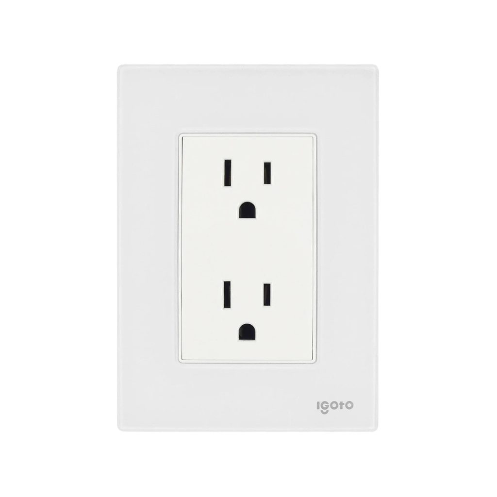 IGOTO PLACA ARMADA BLANCA C/1 CONTACTO DÚPLEX (CRIS1001)(E)