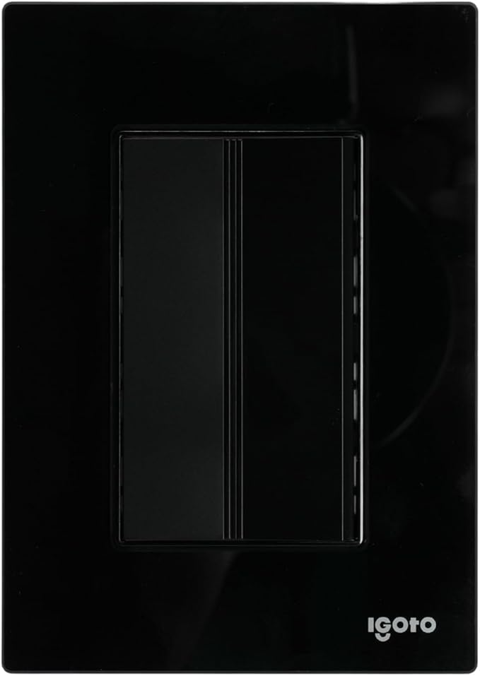 IGOTO PLACA ARMADA NEGRA C/1 APAGADOR SENCILLO DE 3 MÓDULOS (CRIS2005)(E)