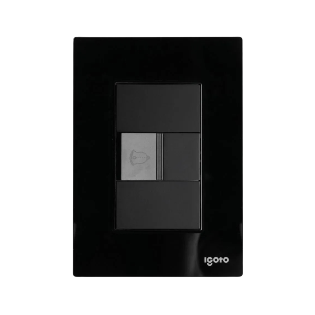 IGOTO PLACA ARMADA NEGRA C/1BOTÓN DE TIMBRE (CRIS2018)(E)