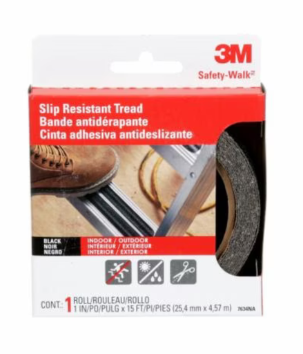 [3M-CAN7634] 3M CINTA ANTIDERRAPANTE P/ESCALERA 25.4MM X 4.57M NEGRA (7634NA)(H)