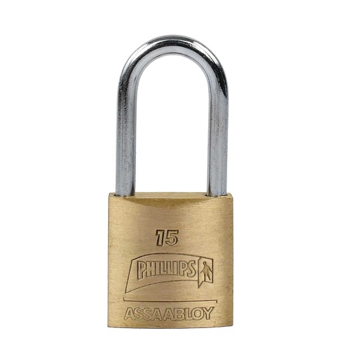 [PHCA015GL] CANDADO PHILLIPS 15 GANCHO LARGO LATÓN MACIZO (MX119)(H)